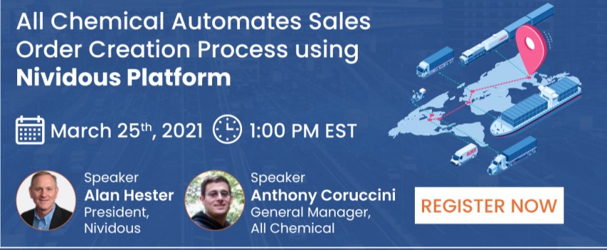 Live Webinar : All Chemical Automates Sales Order Creation Process using Nividous Platform