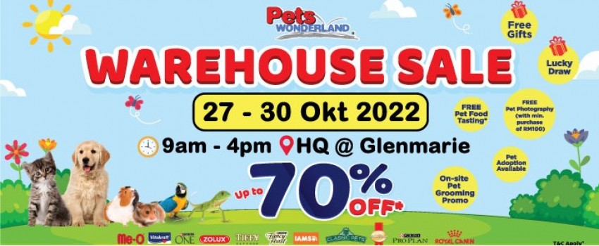 Pets Wonderland | Warehouse Sales 2022 | 27 Oct - 30 Oct 2022