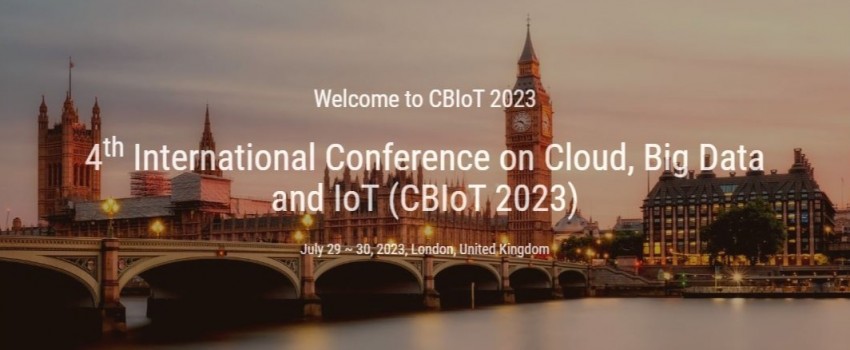 4th International Conference on Cloud, Big Data and IoT (CBIoT 2023)