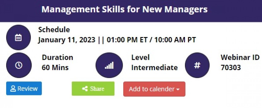 Management Skills for New Managers