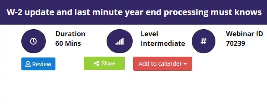 W-2 update and last minute year end processing must knows