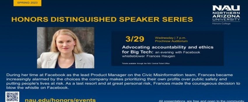 Advocating accountability and ethics for Big Tech: Evening w/ Facebook whistleblower Frances Haugen