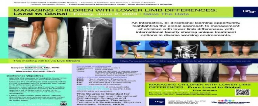 UCSF Managing Children with Lower Limb Differences: Local to Global