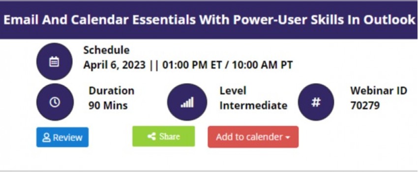 Email And Calendar Essentials With Power-User Skills In Outlook