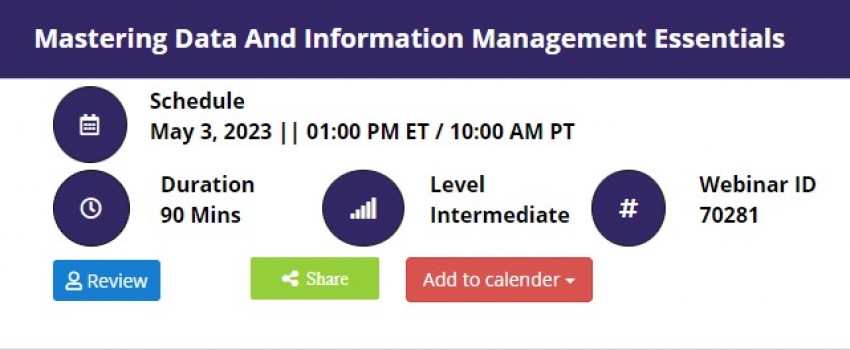 Mastering Data And Information Management Essentials