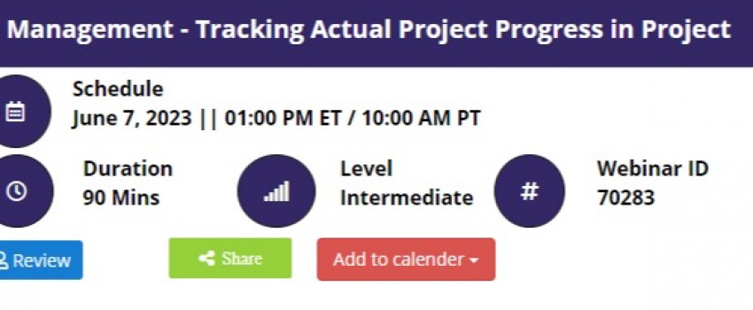 Project Management - Tracking Actual Project Progress in Project