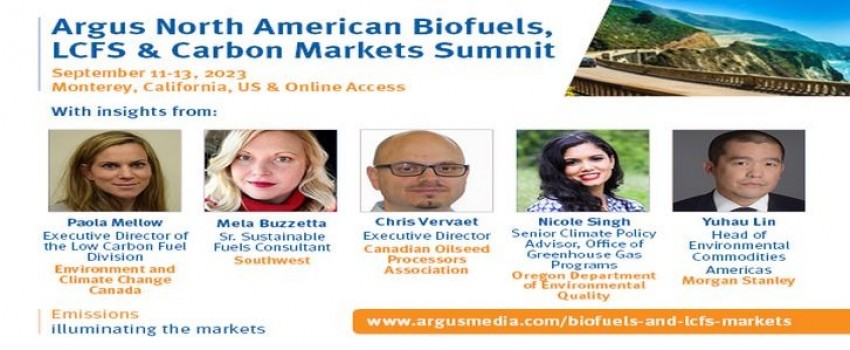 Argus North American Biofuels, LCFS and Carbon Markets Summit | Sept 11-13, 2023 | In-person and Online