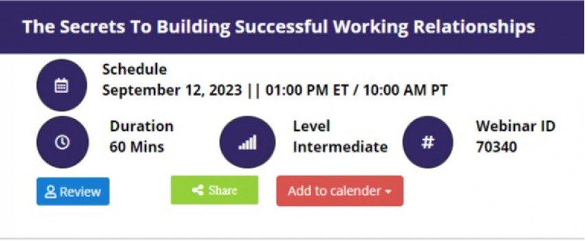 The Secrets To Building Successful Working Relationships