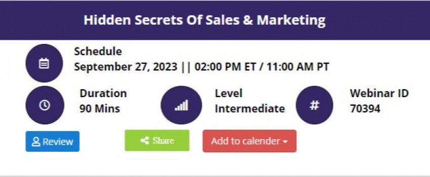 Hidden Secrets Of Sales & Marketing