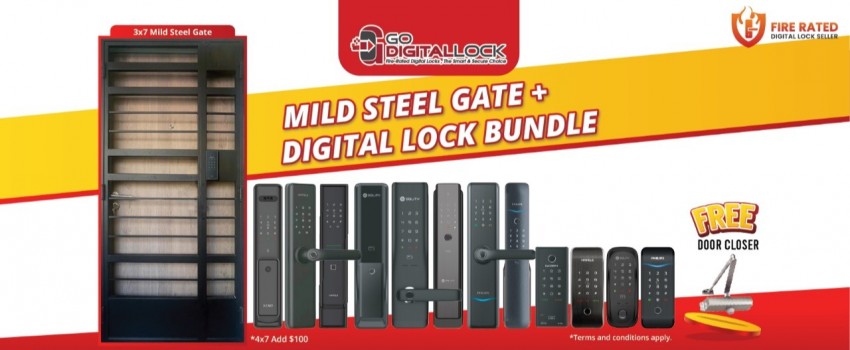Metal Gate and Digital Lock Bundle Package
