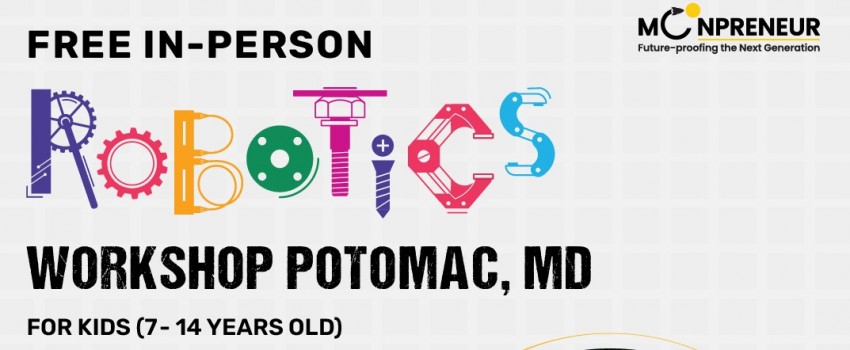 In-person Free Robotics Workshop in Potomac, MD by Moonpreneur