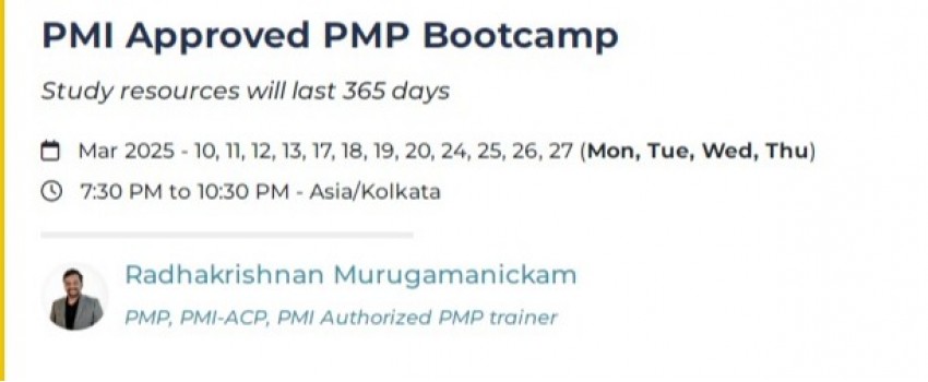PMI Approved PMP Bootcamp