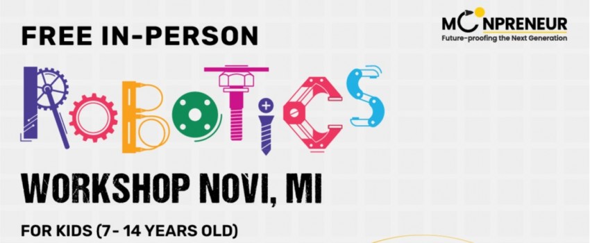  In-person Free Robotics Workshop in Novi, MI by Moonpreneur