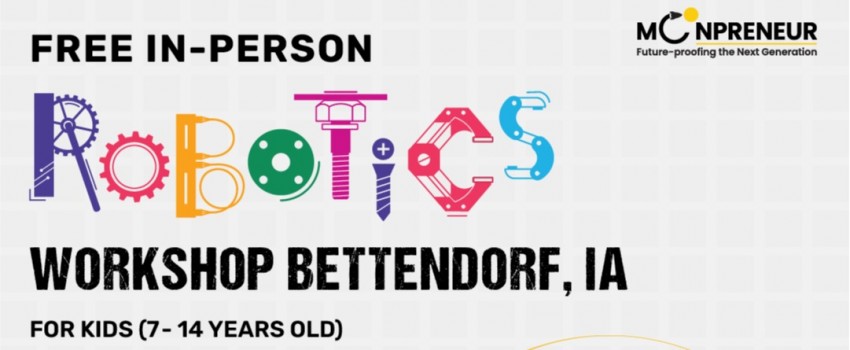  In-person Free Robotics Workshop in Bettendorf, IA by Moonpreneur