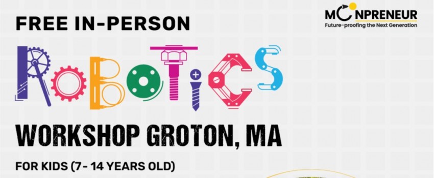 In-person Free Robotics Workshop in Groton, MA by Moonpreneur
