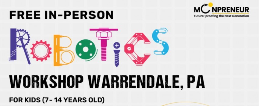  In-person Free Robotics Workshop in Warrendale, PA by Moonpreneur