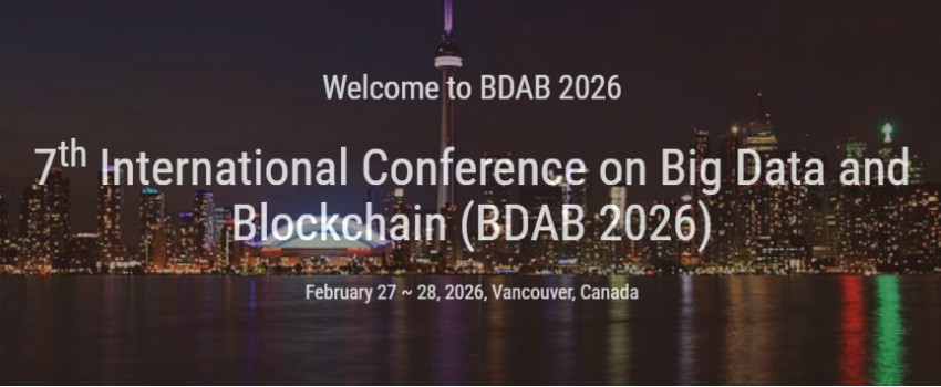 7th International Conference on Big Data and Blockchain (BDAB 2026)