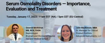 Webinar - Serum Osmolality Disorders — Importance, Evaluation and Treatment
