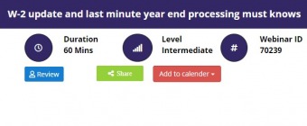 W-2 update and last minute year end processing must knows