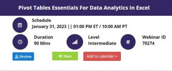 Pivot Tables Essentials For Data Analytics In Excel