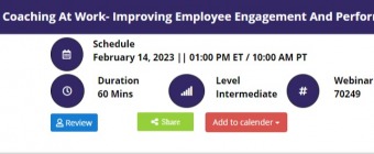 Coaching At Work- Improving Employee Engagement And Performance