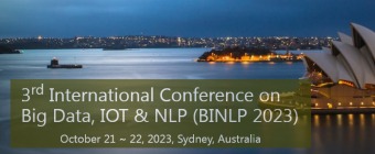 3rd International Conference on Big Data, IOT & NLP (BINLP 2023)