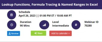 Lookup Functions, Formula Tracing & Named Ranges In Excel