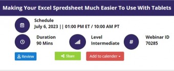 Making Your Excel Spredsheet Much Easier To Use With Tablets