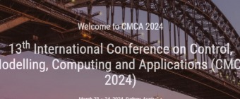13th International Conference on Control, Modelling, Computing and Applications (CMCA 2024)