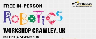  In-person Free Robotics Workshop in Crawley, UK by Moonpreneur