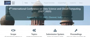 6th International Conference on Data Science and Cloud Computing (DSCC 2025) 