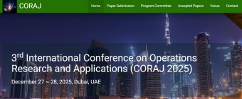3rd International Conference on Operations Research and Applications (CORAJ 2025)