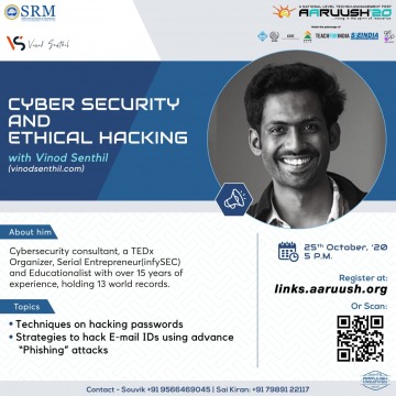 poster, Cyber Security and Ethical Hacking webinar