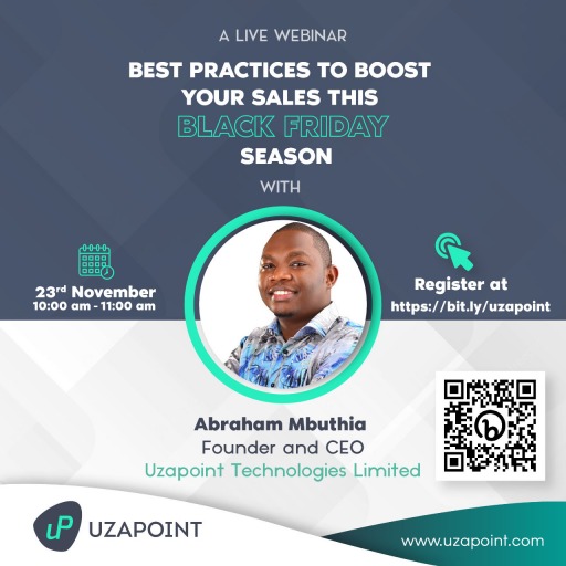 WEBINAR POSTER. REGISTRATION DETAILS INDICATED, BEST PRACTICES TO BOOST YOUR SALES THIS BLACK FRIDAY SEASON