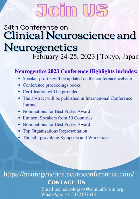 Join Us | Neurogenetics 2023, 34th Conference on Clinical Neuroscience and Neurogenetics