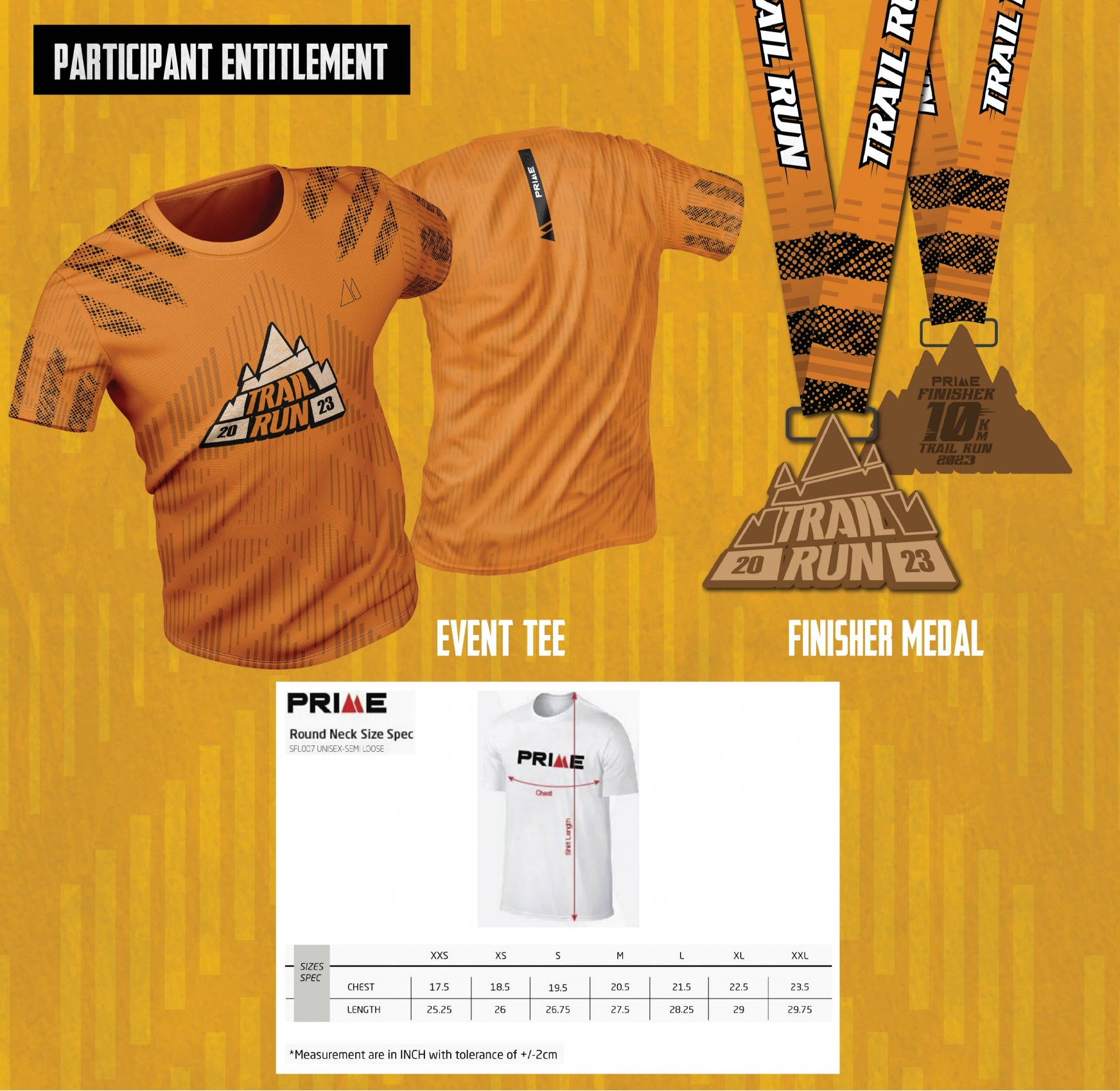 Participant Entitlement, PRIME Trail Run 2023