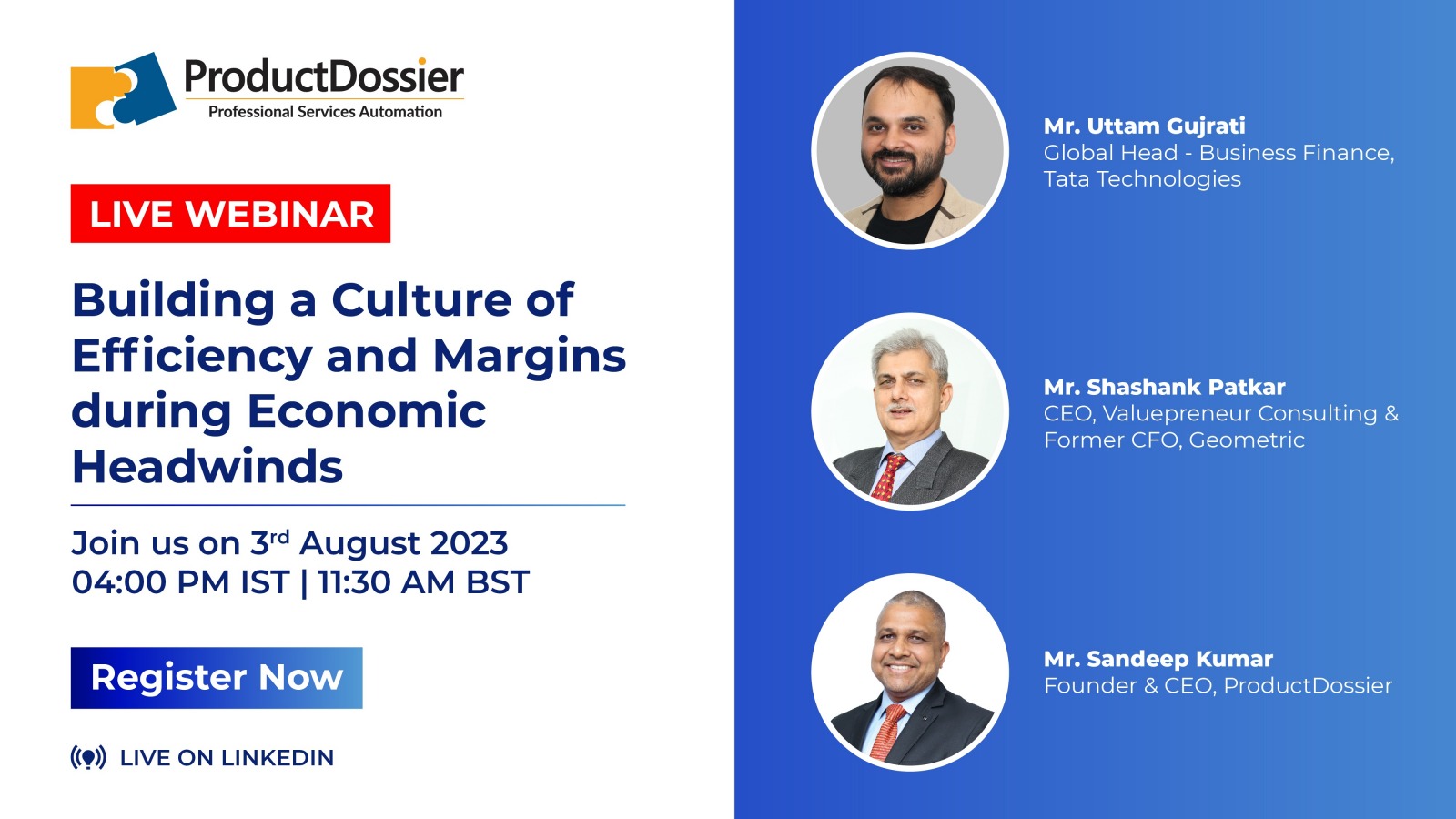 Event, Building a Culture of Efficiency and Margins during Economic Headwinds