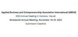 APPLIED BUSINESS AND ENTREPRENEURSHIP ASSOCIATION INTERNATIONAL 2023, Applied Business and Entrepreneurship Association International 