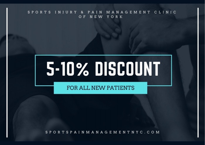 SPORTS INJURY & PAIN MANAGEMENT CLINIC OF NEW YORK OFFERS A DISCOUNT.