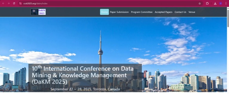 DAKM 2025, 10th International Conference on Data Mining & Knowledge Management (DaKM 2025)
