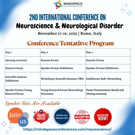 Neuroscience & Neurological Disorder Tentative Program, 2nd International Conference on Neuroscience and Neurological disorder