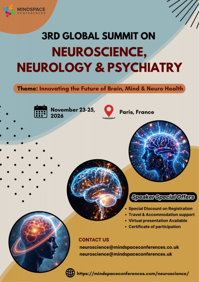 Global Summit on Neuroscience, Neurology & Psychiatry, 3rd Global Summit on Neuroscience, Neurology & Psychiatry