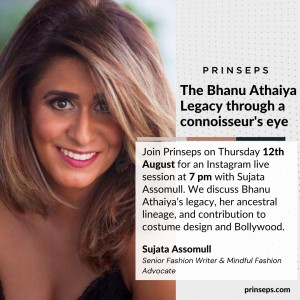An Instagram live talk with Sujata Assomull hosted by  Prinseps