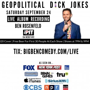 Be Part of A Live Comedy Special Filming: Geopolitical D*ck Jokes