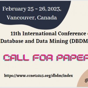 11th International Conference on Database and Data Mining (DBDM 2023)
