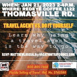 Vacation Trip Guides Host event at Red Eye Coffee Tallahassee Florida