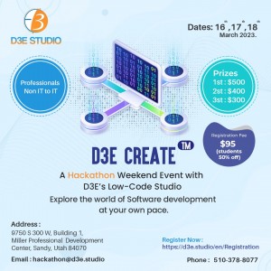 Get excited to explore a journey in Low-code with D3E Create ™ - A Hackathon for Software lovers just like you!  