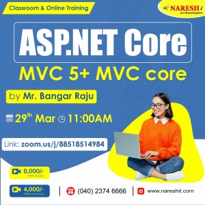 Free Online Demo On ASP.Net MVC 5 + MVC Core by Mr. Bangar Raju - NareshIT