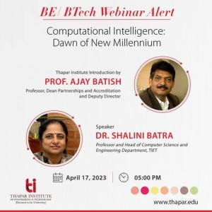 Exploring the New Millennium of Computational Intelligence - A Webinar by Thapar Institute