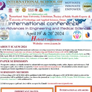INTERNATIONAL CONFERENCE ON ADVANCES IN ENGINEERING AND MEDICAL SCIENCES 2024